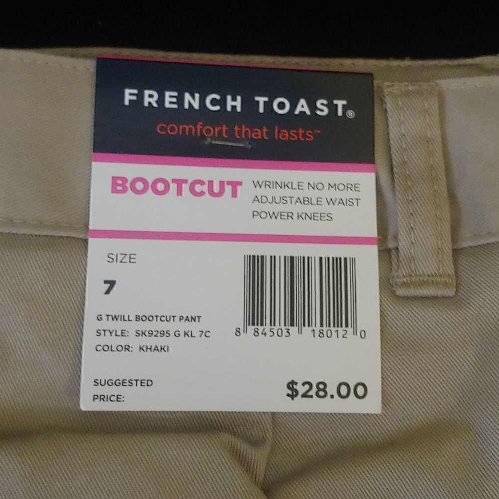 French Toast Girls Khaki Adjustable Bootcut Pants NWT Size 7